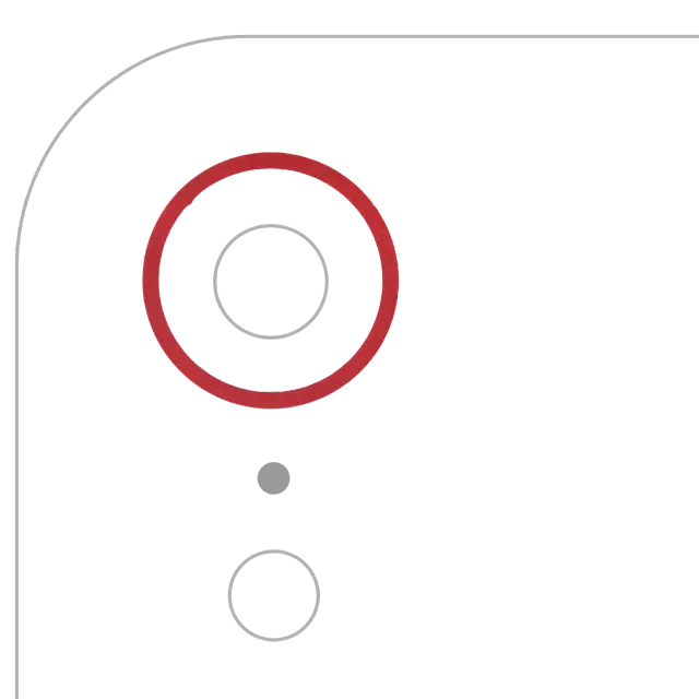 Anneau de contour de caméra arrière pour Apple iPhone XR (rouge, lot de 10)