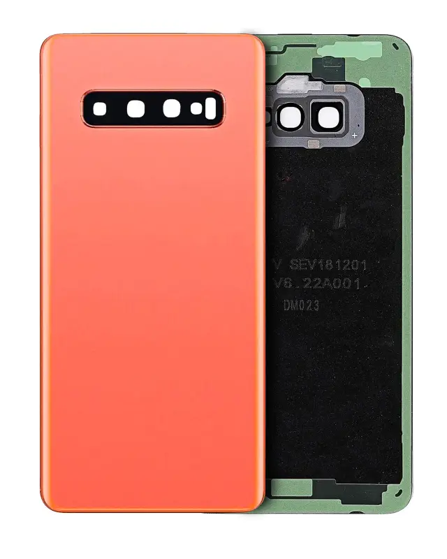 Vitre arrière pour Samsung Galaxy S10 (sans logo, compatible premium, Flamingo Pink)