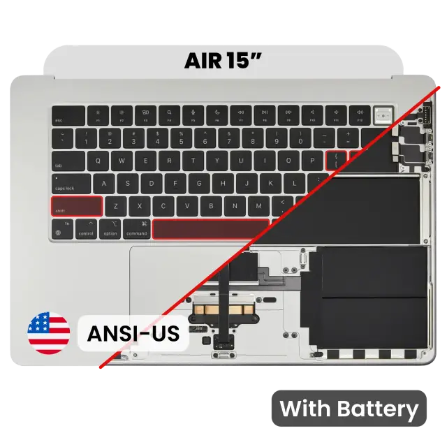 Châssis supérieur avec batterie et clavier ANSI US pour Apple MacBook Air 15" A3114 (2024) (origine, argent)