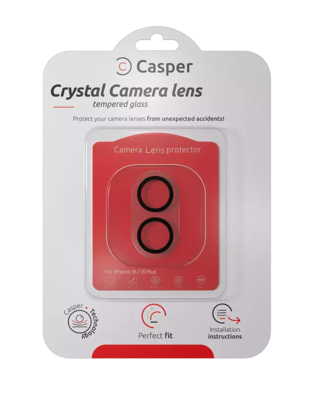 Protection de lentilles de caméra pour iPhone 17 / 16 / 16 Plus (Crystal Full Cover)