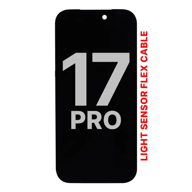 Écran OLED avec nappe du capteur de luminosité pour Apple iPhone 17 Pro (origine d’occasion — grade A)