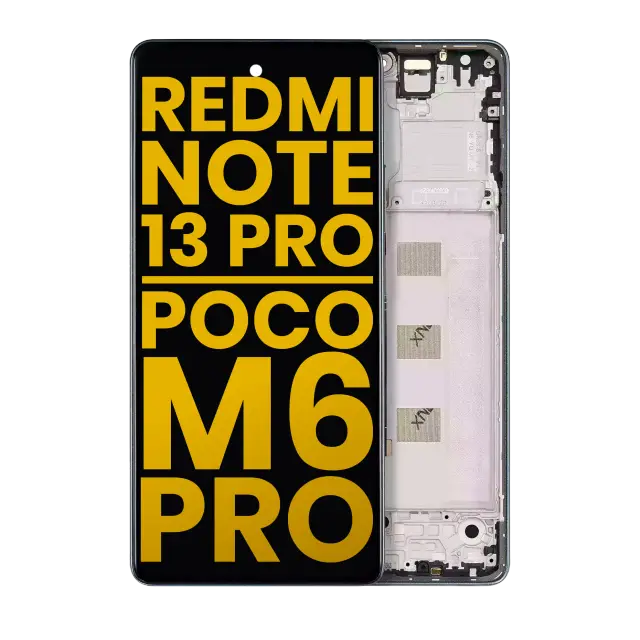 Écran OLED avec châssis pour Xiaomi Redmi Note 13 Pro 4G / Xiaomi Poco M6 Pro 4G (reconditionné, Forest Green)
