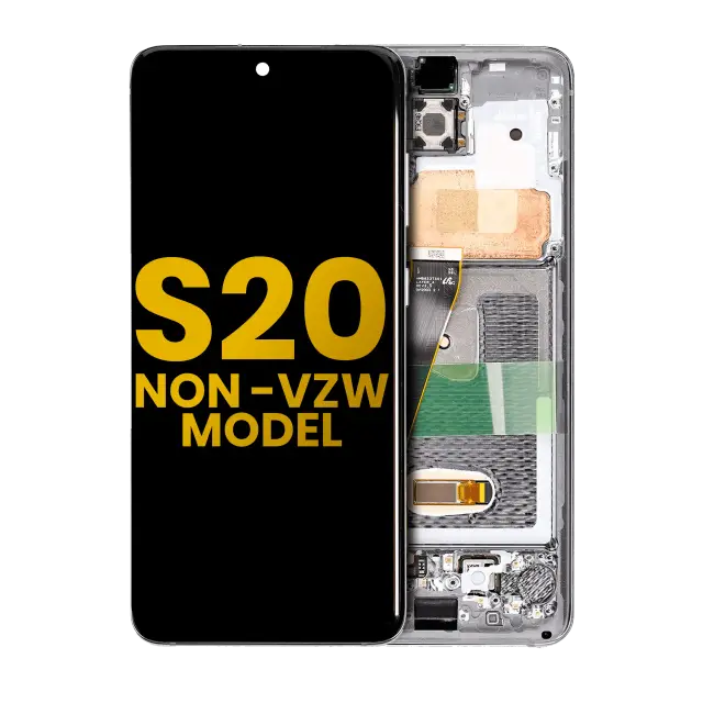 Écran OLED avec châssis pour Samsung Galaxy S20 5G (Non-Verizon 5G UW Frame) (reconditionné, Cosmic Black)