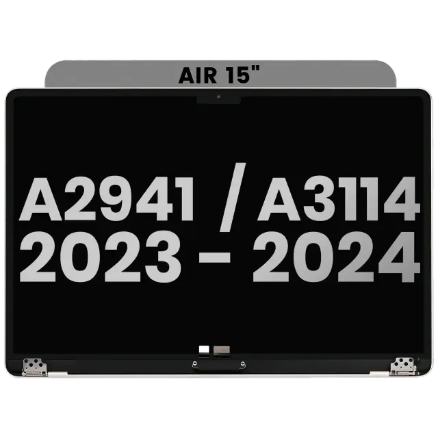 Écran pour Apple MacBook Air 15" (A2941 / Mid 2023) / Air 15" (A3114 / Mid 2024) (Pre-installed Lid Angle Sensor cable, origine d’occasion: gris sidéral)