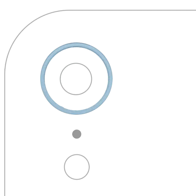 Anneau de contour de caméra arrière pour Apple iPhone XR (bleu, lot de 10)