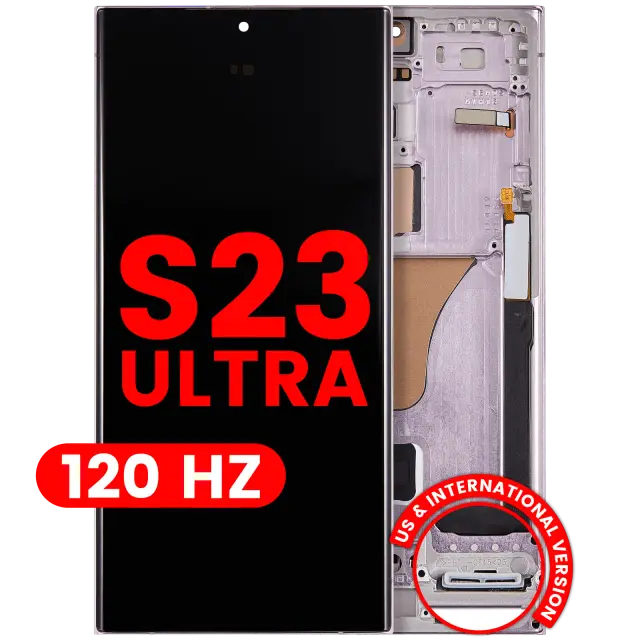 Écran OLED avec châssis pour Samsung Galaxy S23 Ultra (version US & internationale, Aftermarket Pro, 120 Hz, Lavender)