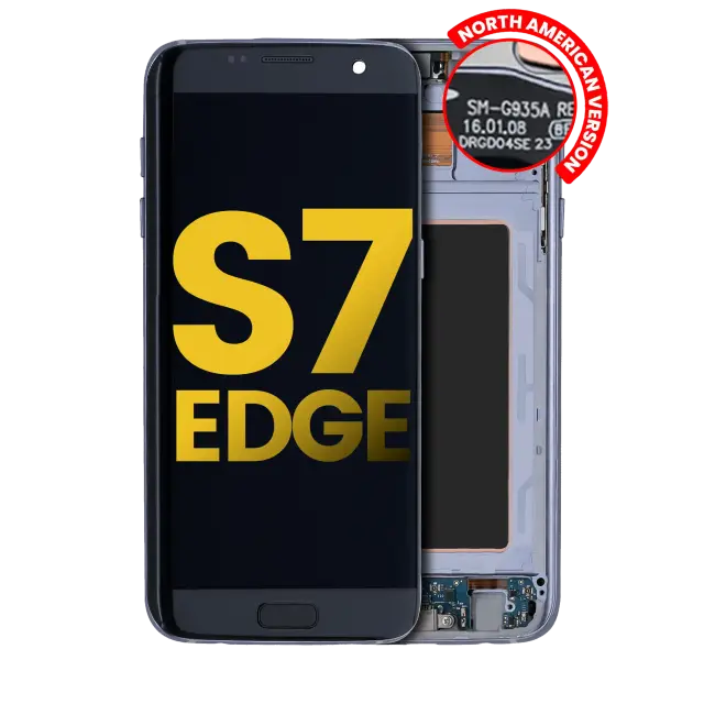 Écran OLED avec châssis pour Samsung Galaxy S7 Edge G935A (North American Version, reconditionné, Black Onyx)