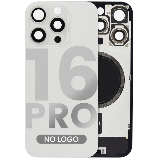 Vitre arrière pour Apple iPhone 16 Pro (sans logo, compatible, White Titanium) — réf. 107082546334