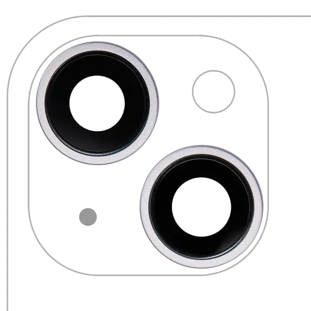 Lentille de caméra arrière avec support et anneau pour Apple iPhone 14 / 14 Plus (lot de 2, premium, violet)