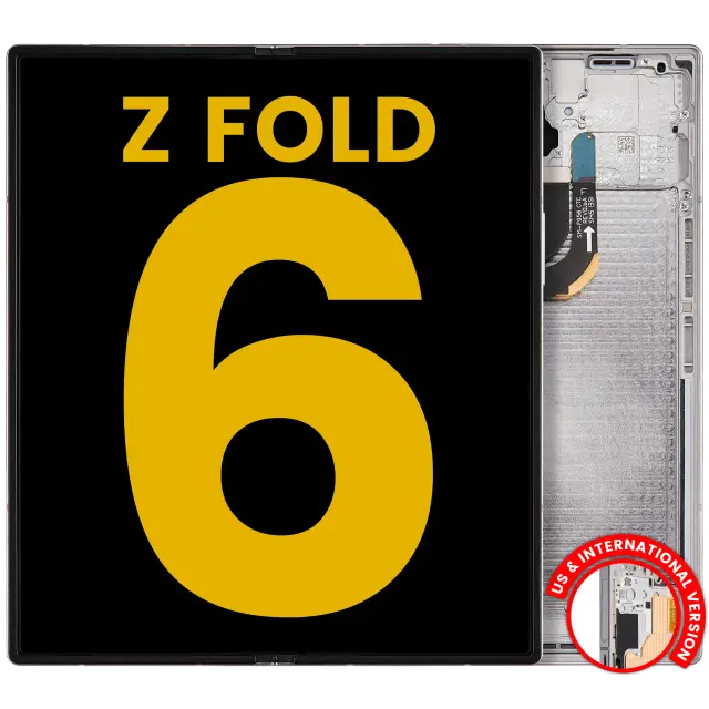 Écran OLED intérieur avec châssis pour Samsung Galaxy Z Fold 6 5G (version US & internationale, reconditionné, Silver Shadow)