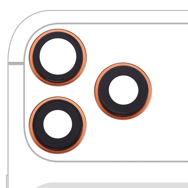Lentille de caméra arrière avec support et anneau pour Apple iPhone 17 Pro / 17 Pro Max (premium, Cosmic Orange)