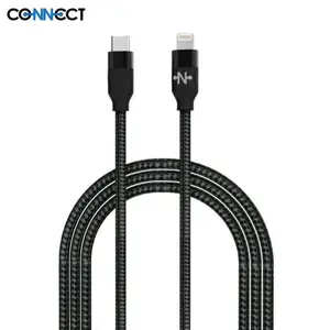 Câble Data USB-C vers Lightning CONNECT MC-CLN3 Nylon Tressé 20W (1m) Noir