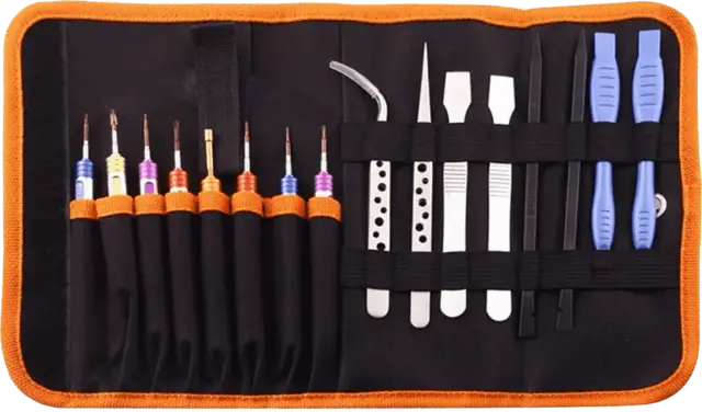 Kit d’outils de réparation électronique 16-en-1 avec pochette de transport