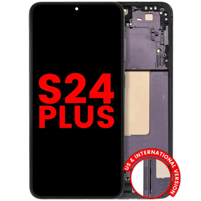 Écran OLED avec châssis pour Samsung Galaxy S24 Plus 5G (version US & internationale, compatible premium, Onyx Black)