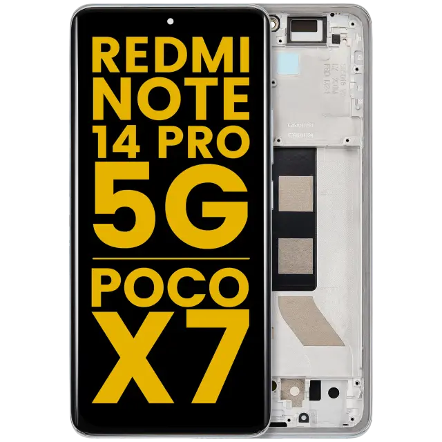 Écran OLED avec châssis pour Xiaomi Redmi Note 14 Pro 5G / Xiaomi Poco X7 (reconditionné, vert)
