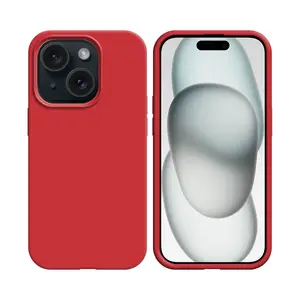Coque Silicone Compatible pour Apple iPhone 15 Plus (#14) Rouge