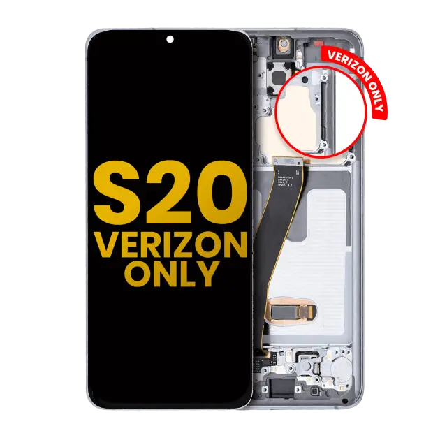 Écran OLED avec châssis pour Samsung Galaxy S20 5G (Verizon 5G UW Frame Only) (reconditionné, Cloud White)