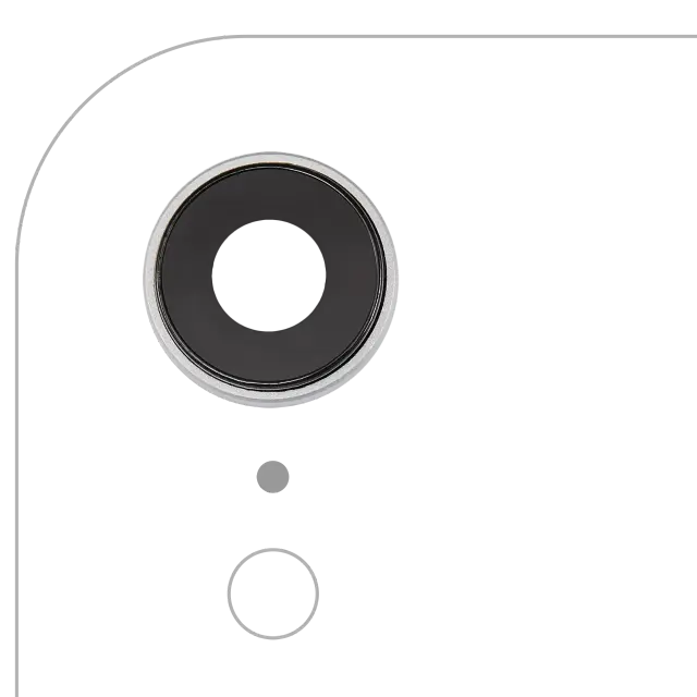 Lentille de caméra arrière avec support et anneau pour Apple iPhone XR (compatible premium, blanc, lot de 10)
