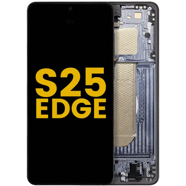 Écran OLED avec châssis pour Samsung Galaxy S25 Edge (reconditionné, Titanium Jetblack)