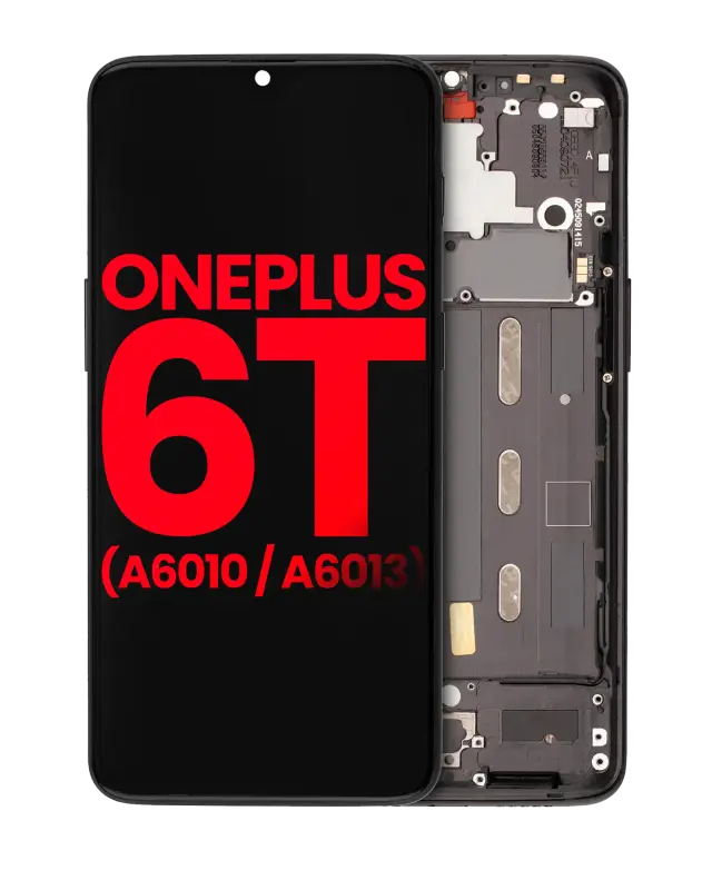 Écran OLED avec châssis pour OnePlus 6T (A6010 / A6013) (compatible premium, noir minuit)