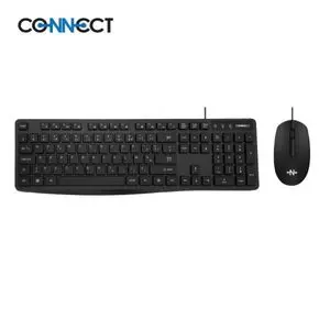 Clavier et Souris Filaire CONNECT MC-SFN01 MC-CFN01 (AZERTY) Noir