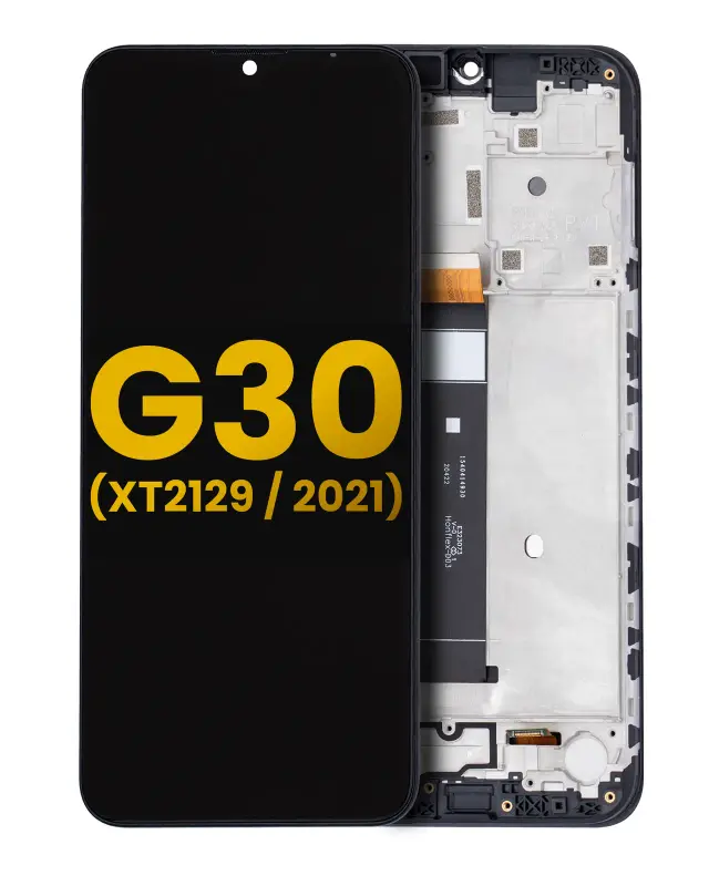 Écran LCD avec châssis pour Motorola Moto G30 (XT2129 / 2021) (reconditionné, noir fantôme)