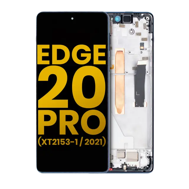 Écran LCD avec châssis pour Motorola Edge 20 Pro (XT2153-1 / 2021) (reconditionné, Midnight Blue)