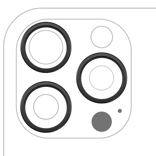 Anneau de contour de caméra arrière pour Apple iPhone 16 Pro / 16 Pro Max (titane noir, lot de 3)