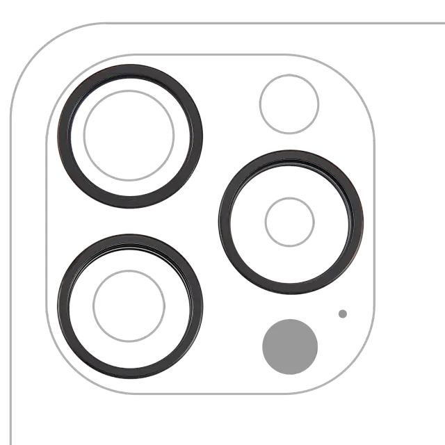 Anneau de contour de caméra arrière pour Apple iPhone 15 Pro (lot de 3, titane noir, lot de 10)