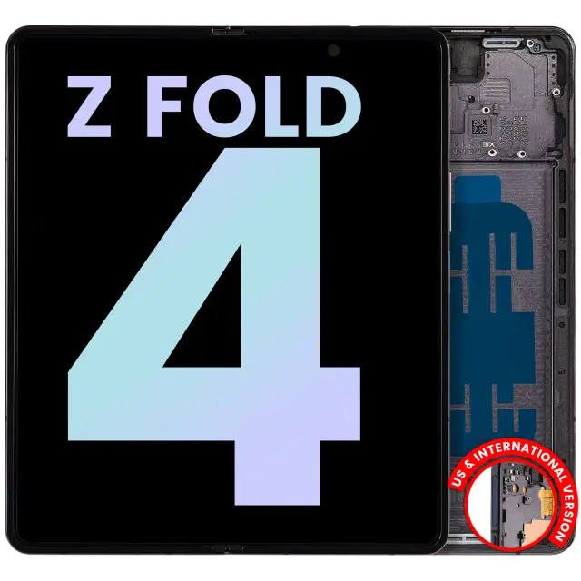 Écran OLED intérieur avec châssis pour Samsung Galaxy Z Fold 4 5G (version US & internationale, pack service origine, noir fantôme)