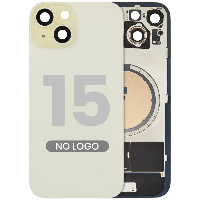 Vitre arrière pour Apple iPhone 15 (sans logo, jaune) — réf. 107183138940