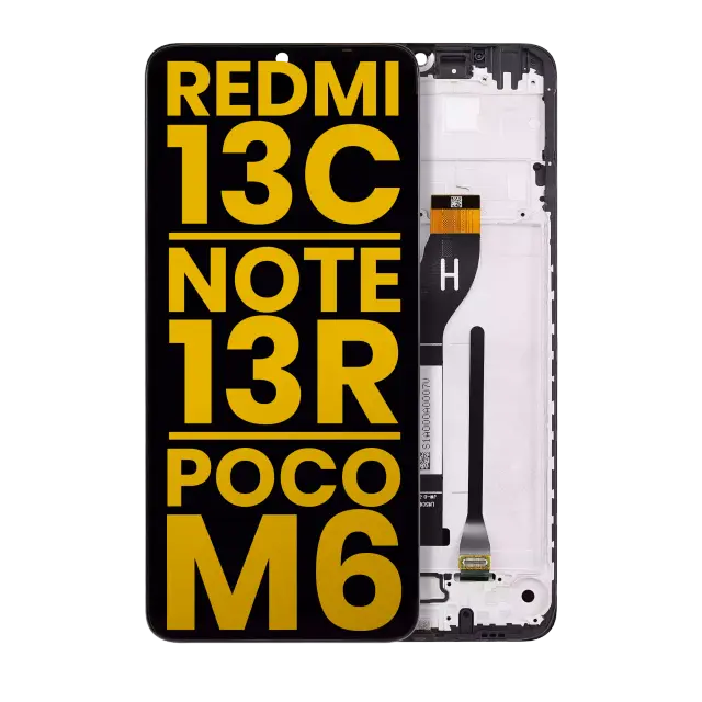 Écran LCD avec châssis pour Xiaomi Redmi 13C 5G / 13R / Poco M6 5G (reconditionné, toutes couleurs)