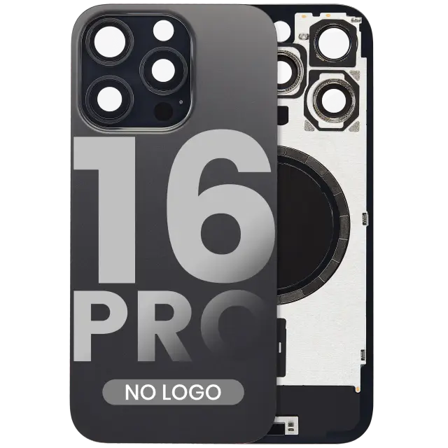 Vitre arrière pour Apple iPhone 16 Pro (sans logo, compatible, titane noir) — réf. 107082546333
