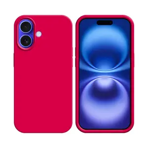 Coque Silicone Compatible pour Apple iPhone 16 Plus (#56) Rose Vif