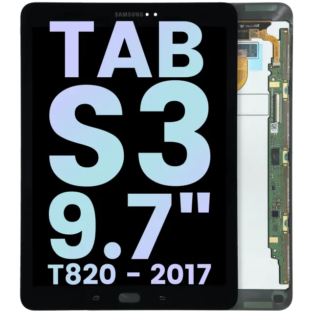 Écran LCD sans châssis pour Samsung Galaxy Tab S3 9.7" (T820) (pack service origine, noir)