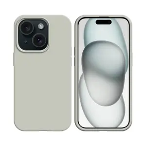 Coque Silicone Compatible pour Apple iPhone 15 (#09) Blanc