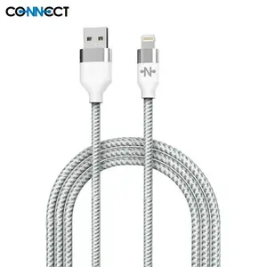 Câble Data USB vers Lightning CONNECT MC-CLB8 Nylon Tressé 12W (2m) Blanc
