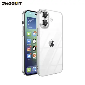 Coque de Protection Crystal Glass JMGOKIT pour Apple iPhone 16 Plus Argent