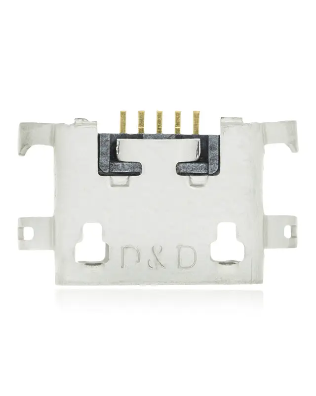 Connecteur de charge à souder — format Micro B, 5 broches, 4 points de fixation (C402)