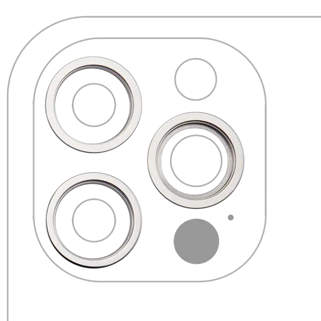 Anneau de contour de caméra arrière pour Apple iPhone 12 Pro (argent, lot de 3)