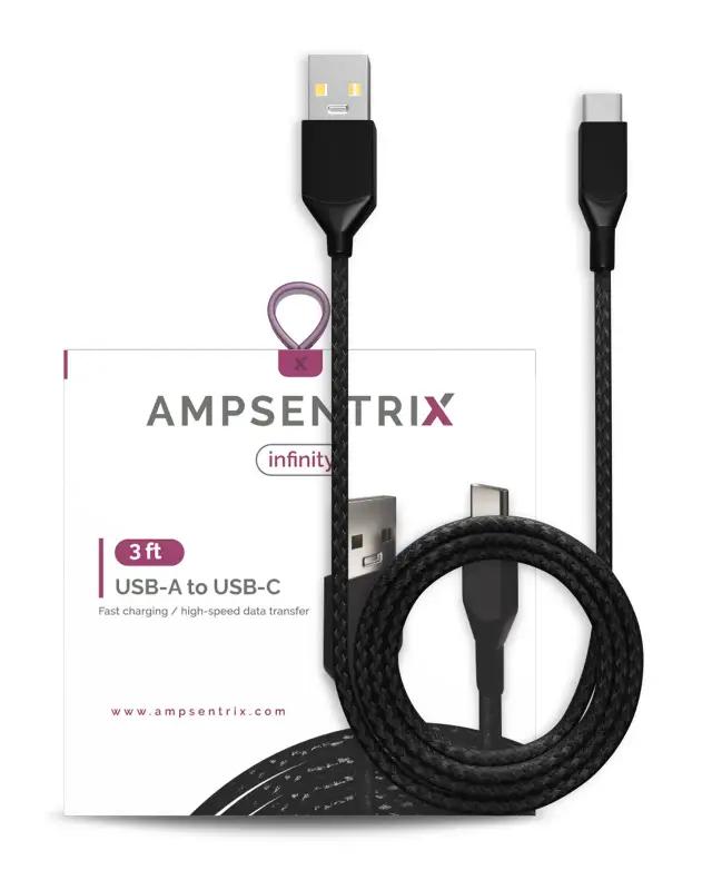 Câble USB-C vers USB-A AmpSentrix Infinity (1 m, noir)