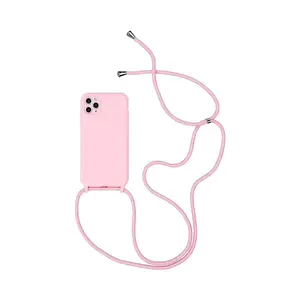 Coque Silicone avec Cordon Apple iPhone 13 Pro Max (02) Rose