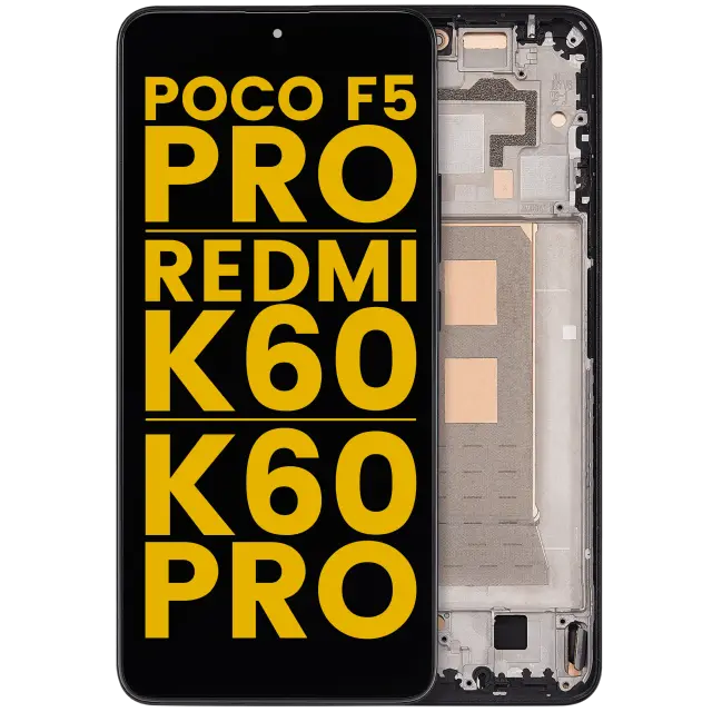 Écran OLED avec châssis pour Xiaomi Poco F5 Pro / Redmi K60 / K60 Pro (reconditionné, noir)