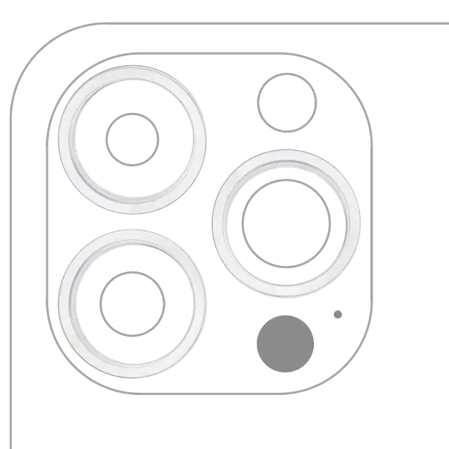 Anneau de contour de caméra arrière pour Apple iPhone 13 Pro / 13 Pro Max (argent, lot de 3)