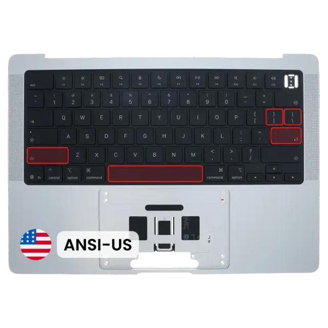 Châssis supérieur avec clavier ANSI US pour Apple MacBook Pro 14" A3438 (2026) (origine, argent)