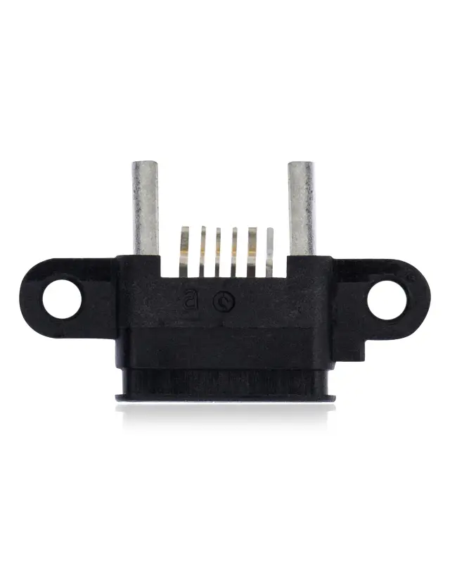 Connecteur de charge à souder — format Micro A, 6 broches, 4 points de fixation (C267)