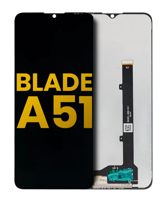 Écran LCD sans châssis pour ZTE Blade A51 (reconditionné, noir)