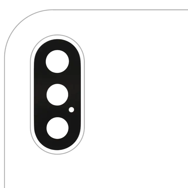 Lentille de caméra arrière avec adhésif pour Apple iPhone X (compatible premium, lot de 10)