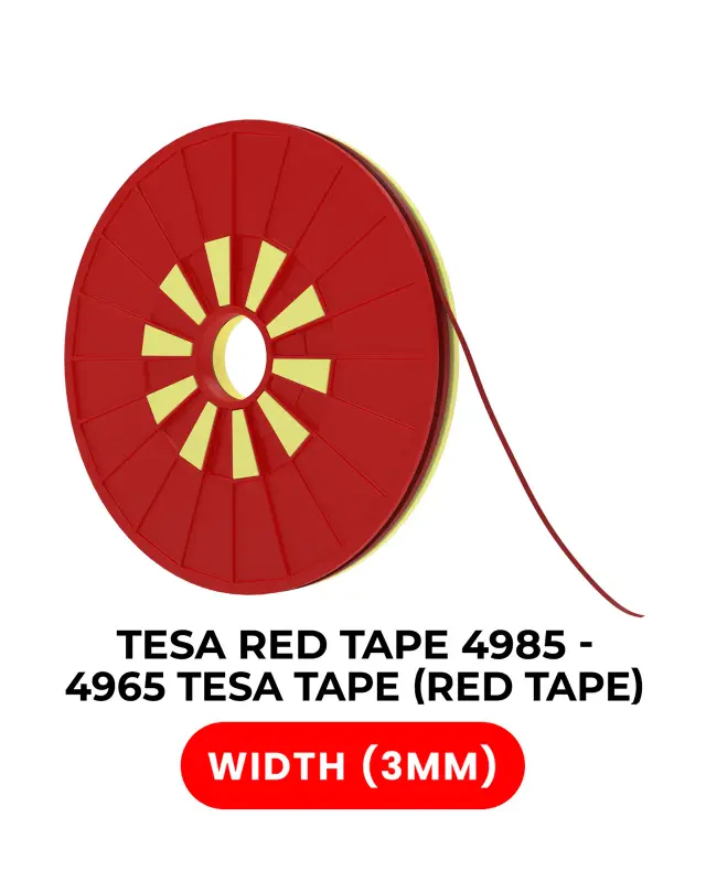 Ruban adhésif double face polyester rouge tesa 4965 — 3 mm × 25 m