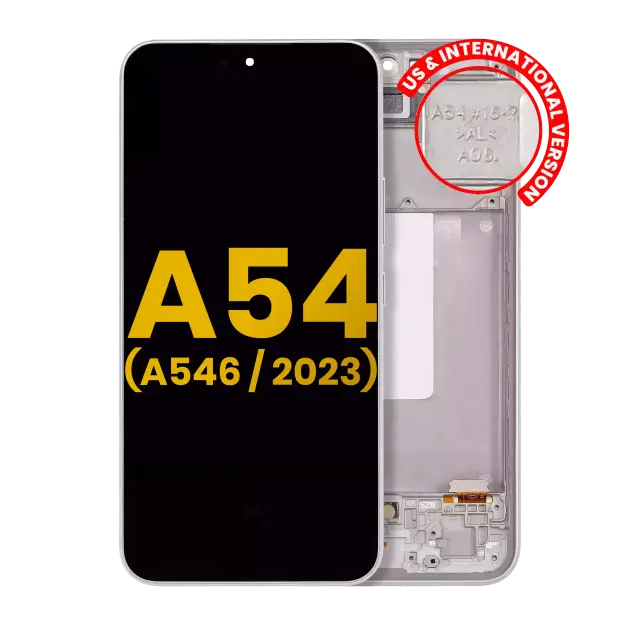 Écran OLED avec châssis pour Samsung Galaxy A54 5G (A546 / 2023) (version US & internationale, reconditionné, blanc)